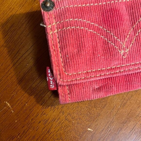 Vintage Levis Corduroy Wallet Trifold Red Tab Snap Indie Skater Grunge Retro - Picture 3 of 11